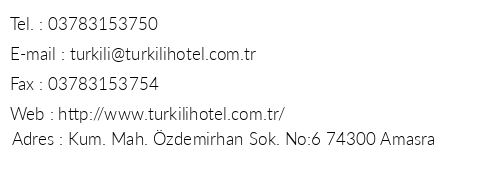 Turkili Hotel telefon numaralar, faks, e-mail, posta adresi ve iletiim bilgileri